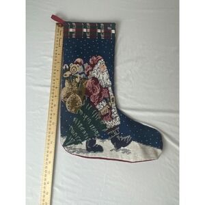 Santa Claus Christmas Stocking Needlepoint Holiday Decor‎ Gifts